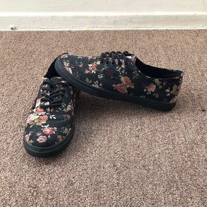 Black floral vans