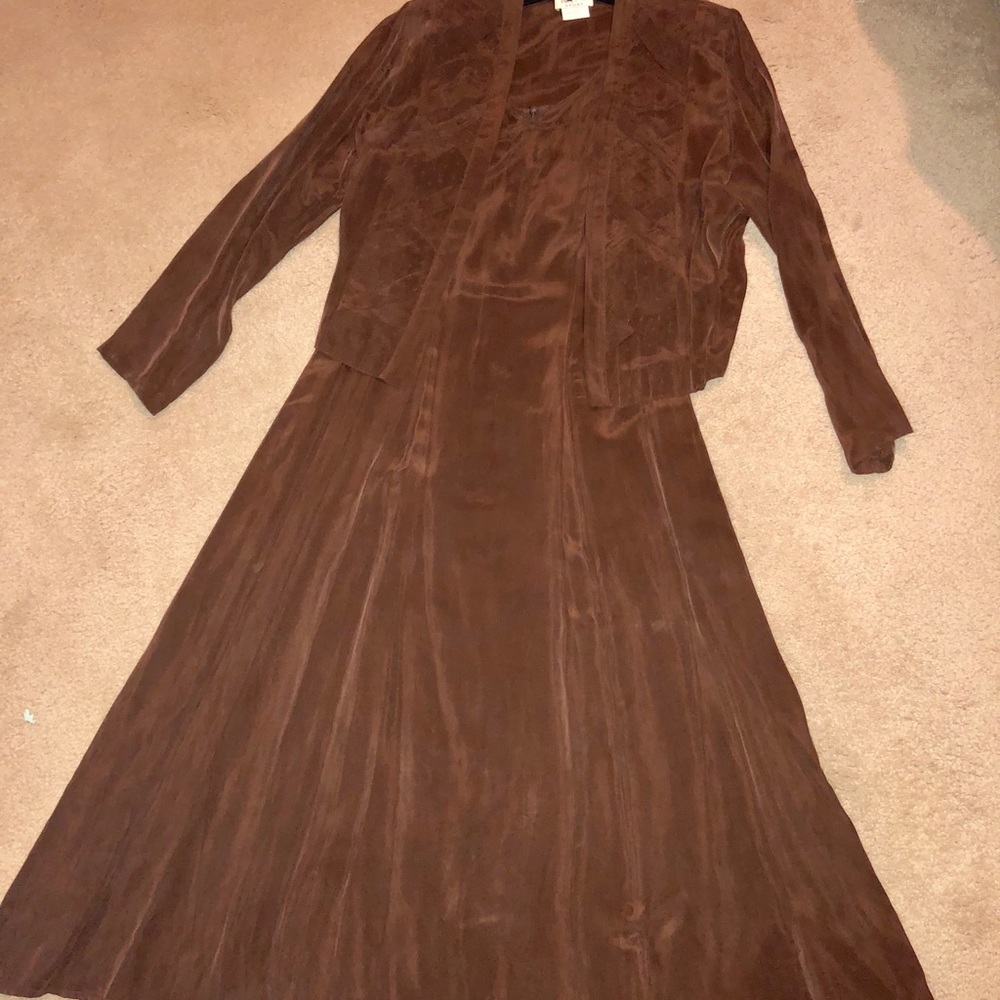 2 piece long dressy dress