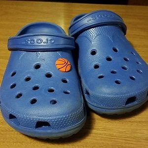 Blue pair of crocs size 8 Women's