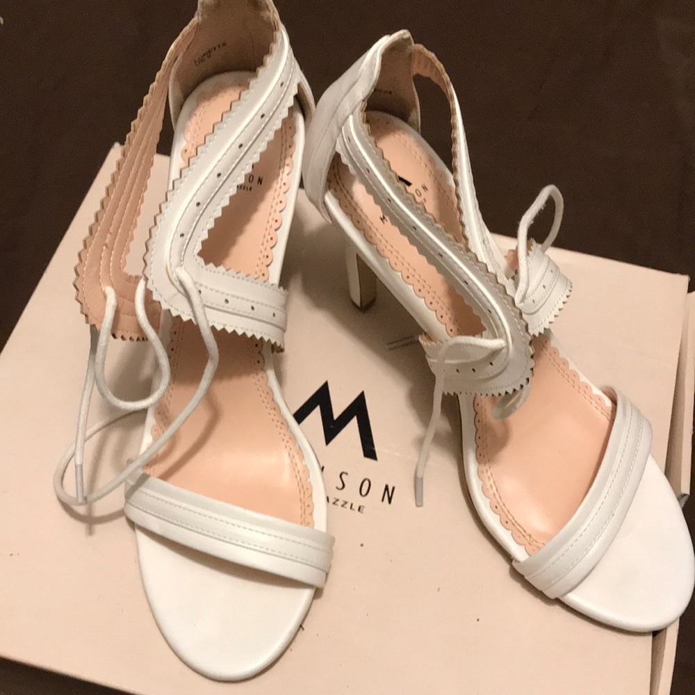White lace sandals