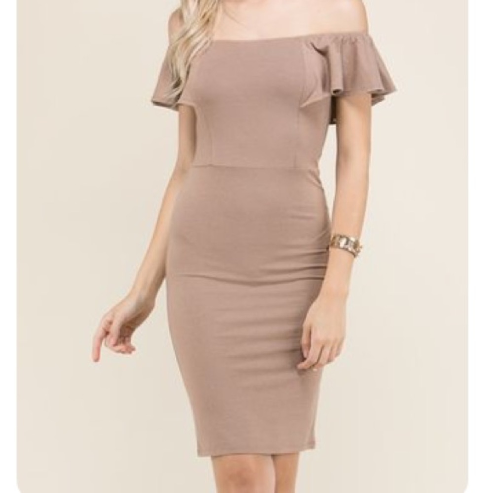 Nude strapless dress