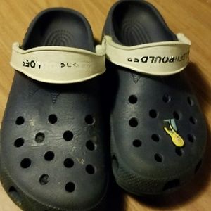 Blue pair of crocs size 8 Women's