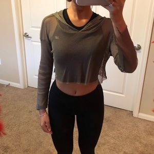 WINDSOR cropped mesh hoodie