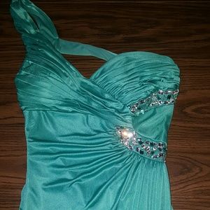 Blue sparkle prom dress