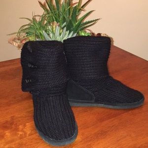 BearPaws black knitted boots.