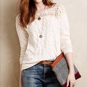 Anthropologie Meadow Rue Kellen Crochet Pullover
