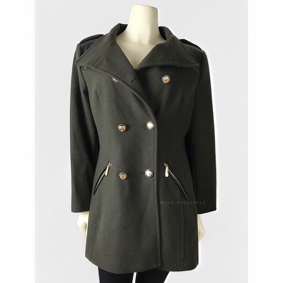 Vince Camuto Military Wool Coat Sz L - Picture 3 of 8