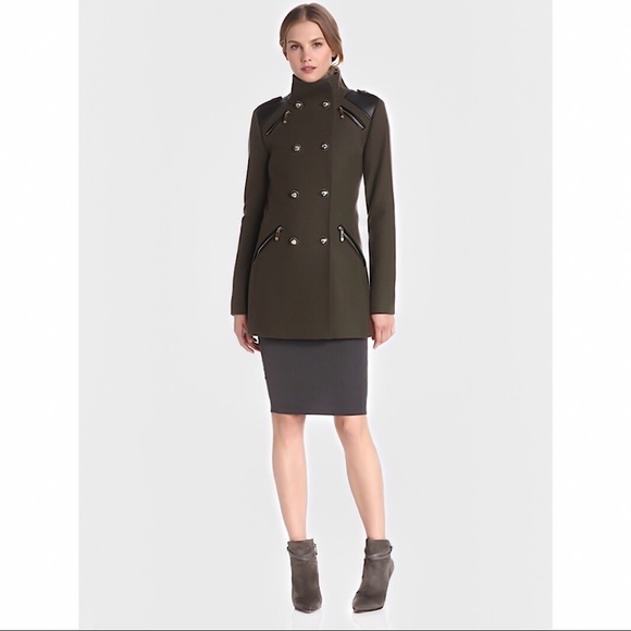 Vince Camuto Military Wool Coat Sz L - Picture 4 of 8
