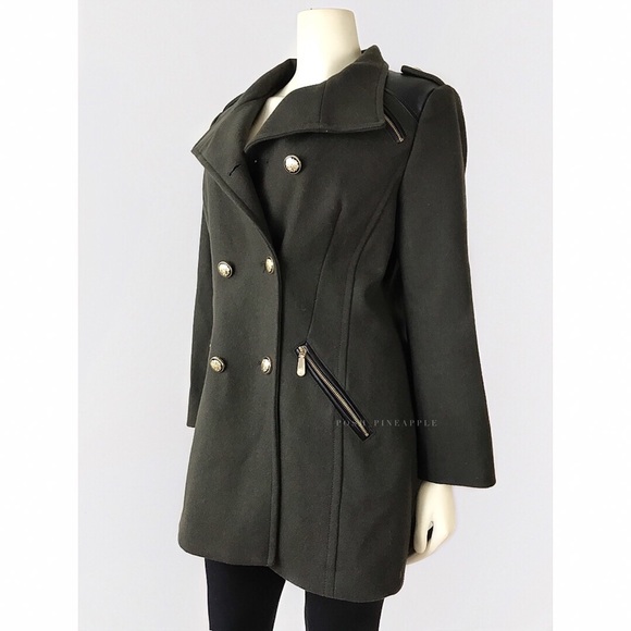 Vince Camuto Military Wool Coat Sz L - Picture 5 of 8