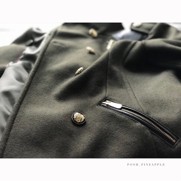 Vince Camuto Military Wool Coat Sz L - Picture 6 of 8