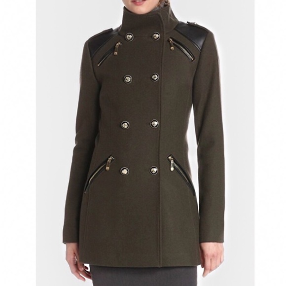 Vince Camuto Military Wool Coat Sz L - Picture 2 of 8