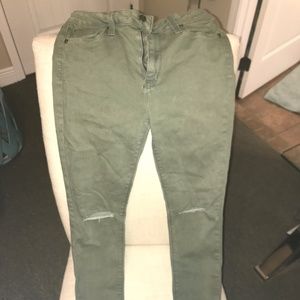 Olive green skinny jeans