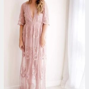 Honey Punch Lace Maxi Romper