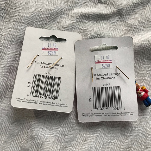 Lot of 2 90s NWT Christmas earrings - Picture 4 of 4
