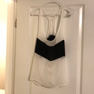 Sheer white and black tank from Express