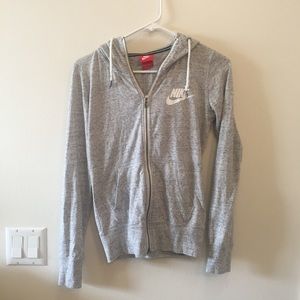 Nike Grey Zip Up Hoodie