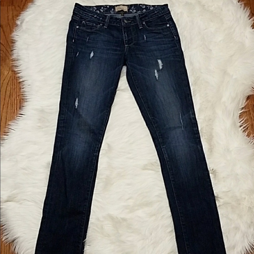 Paige Skyline Skinny Jeans Distressed 27x31