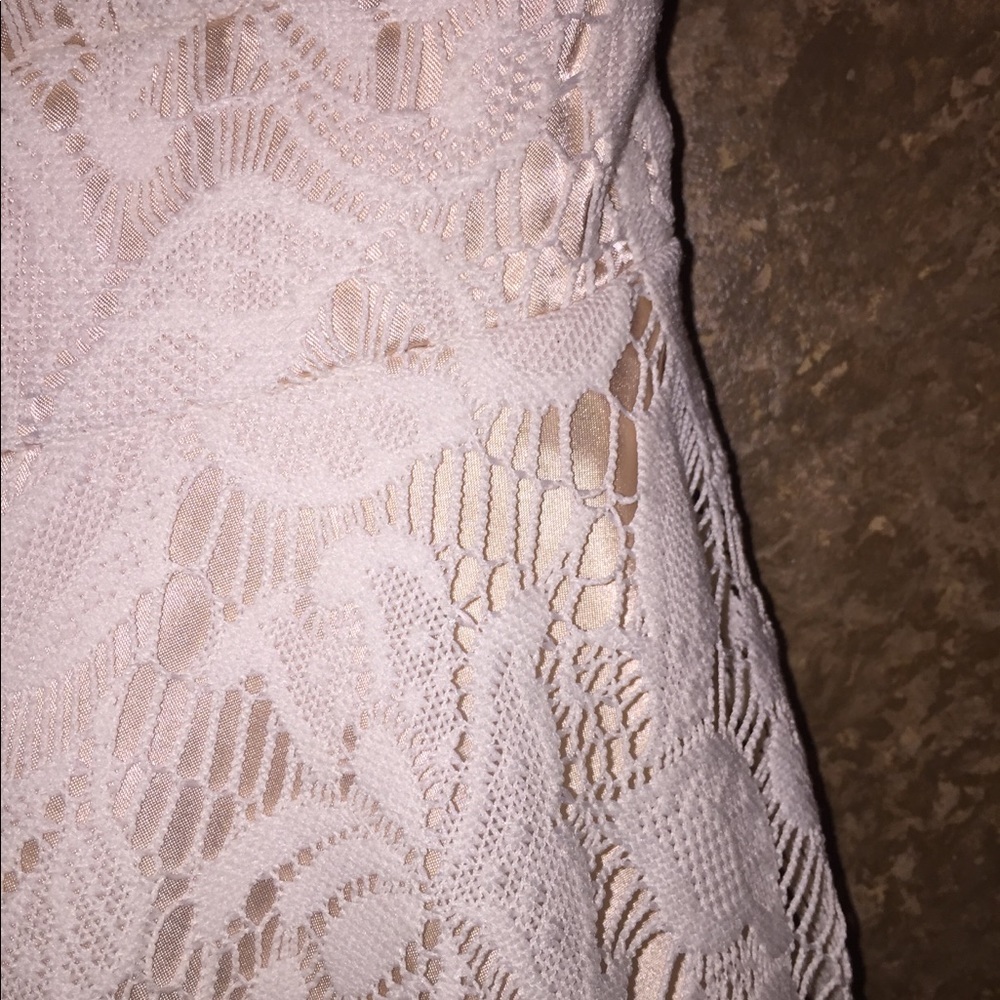 Cute Flirty White Laced Dress - Picture 5 of 10