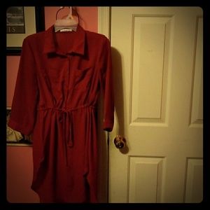 Come and get it Holiday Red Shirt dress