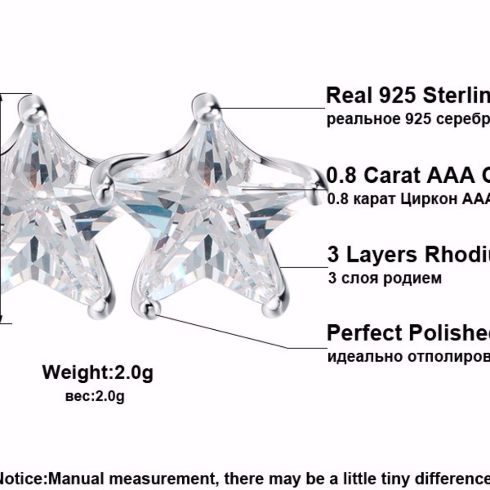 ❤️❤️Swarovski Elements Gem Star Stud Earrings❤️❤️ - Picture 6 of 7