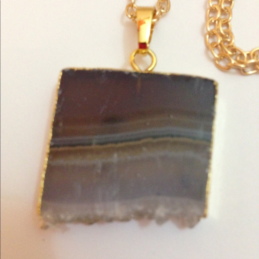 Amethyst Druzy Slice Necklace