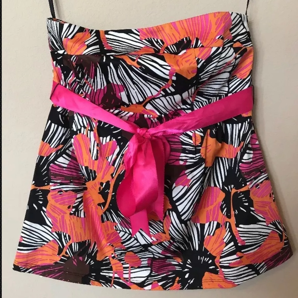 NOTICE Floral Corset Bustier Halter Top Size XL NEW