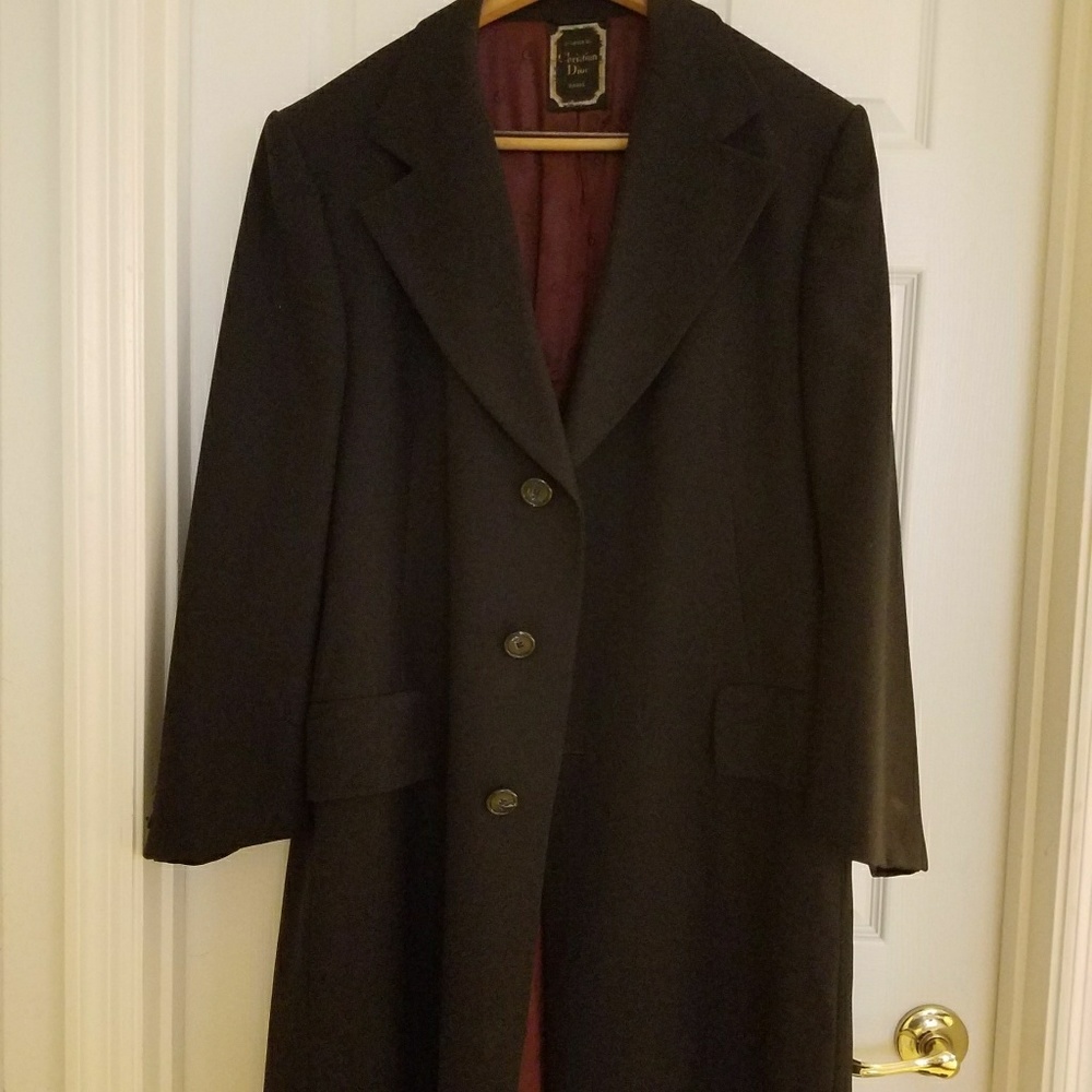 Christian Dior men's single breasted long overcoat