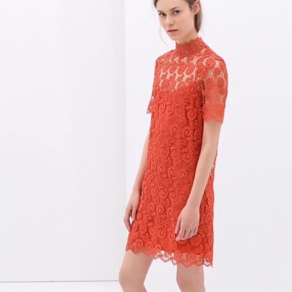 Zara Dresses & Skirts - NWT Zara Orange Crochet Dress