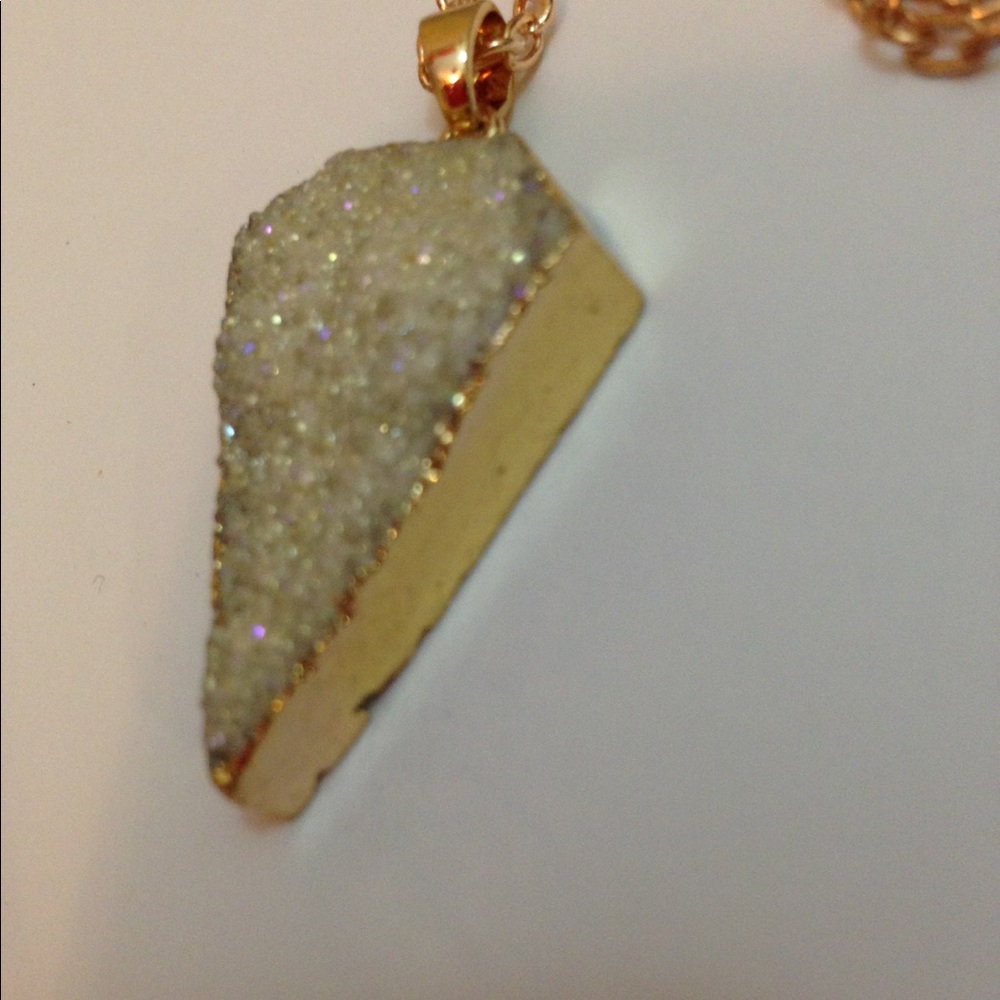 Champagne Druzy Point Necklace
