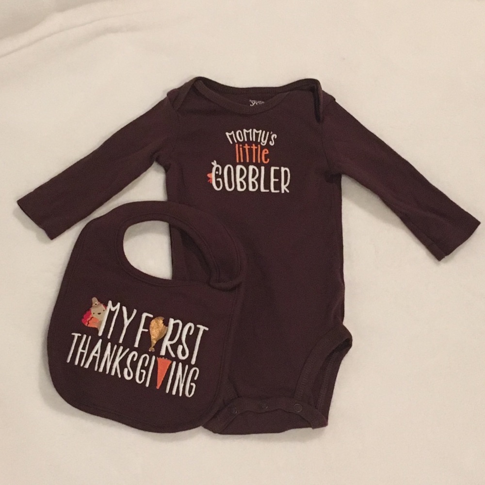 6 Month Thanksgiving Onesie Set