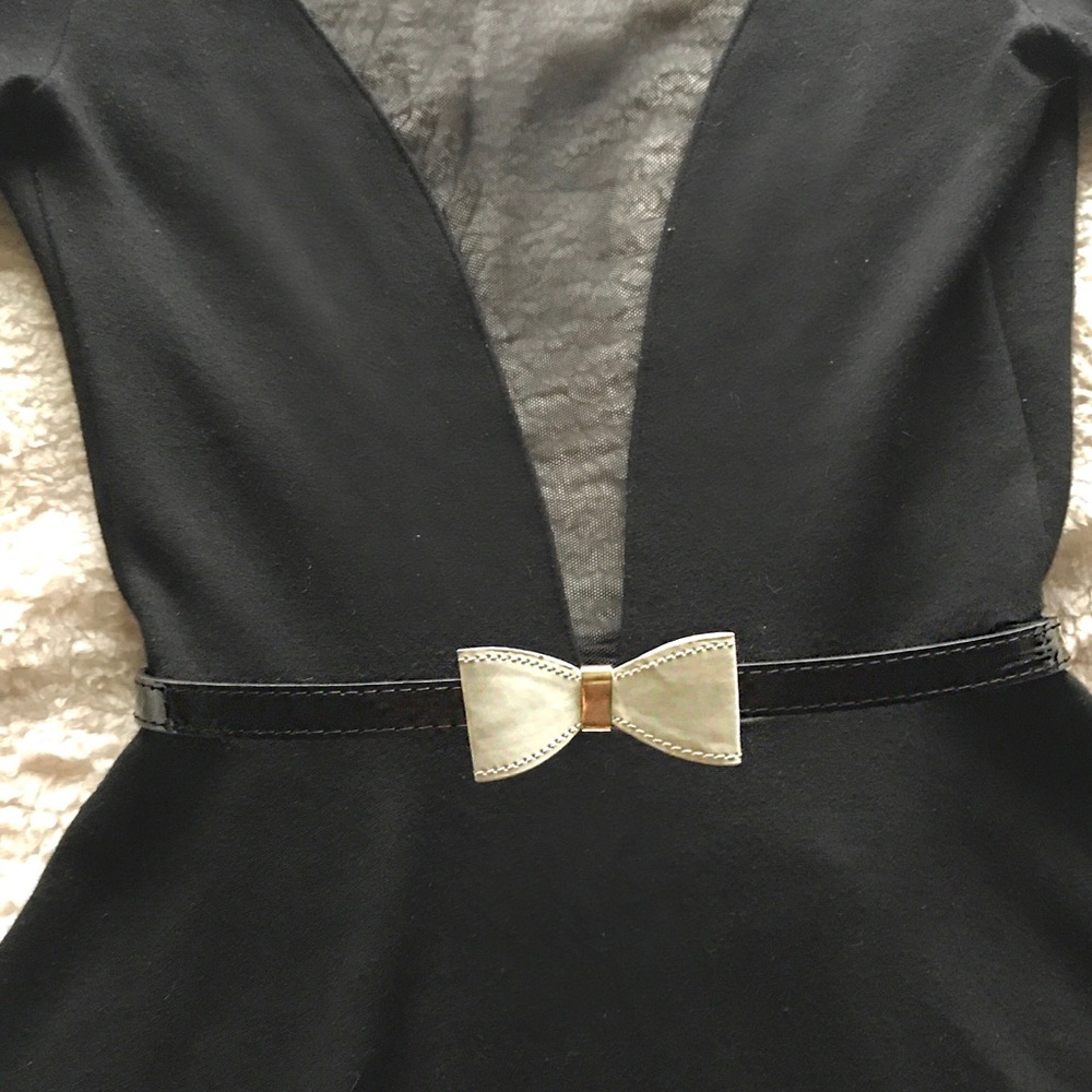 Three Buckle Waist Belt White Bow