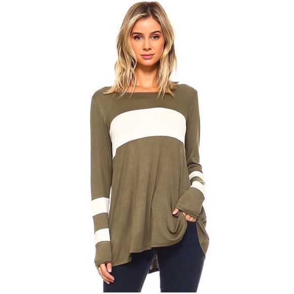 Contrast Long Sleeve Top Small - Picture 2 of 4