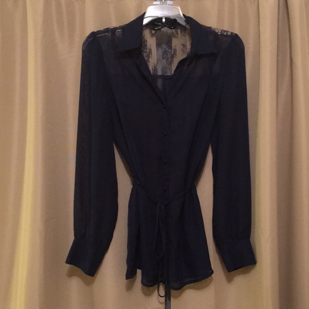 Blue sheer tunic size S