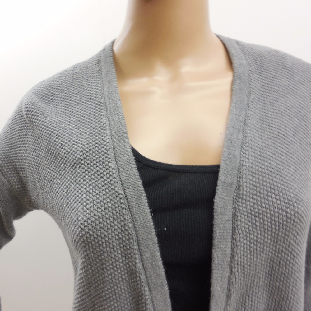 AEO Gray Open Front Long Sleeved Cardigan Sweater - Picture 2 of 5