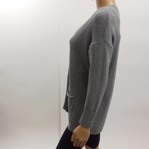 AEO Gray Open Front Long Sleeved Cardigan Sweater - Picture 4 of 5
