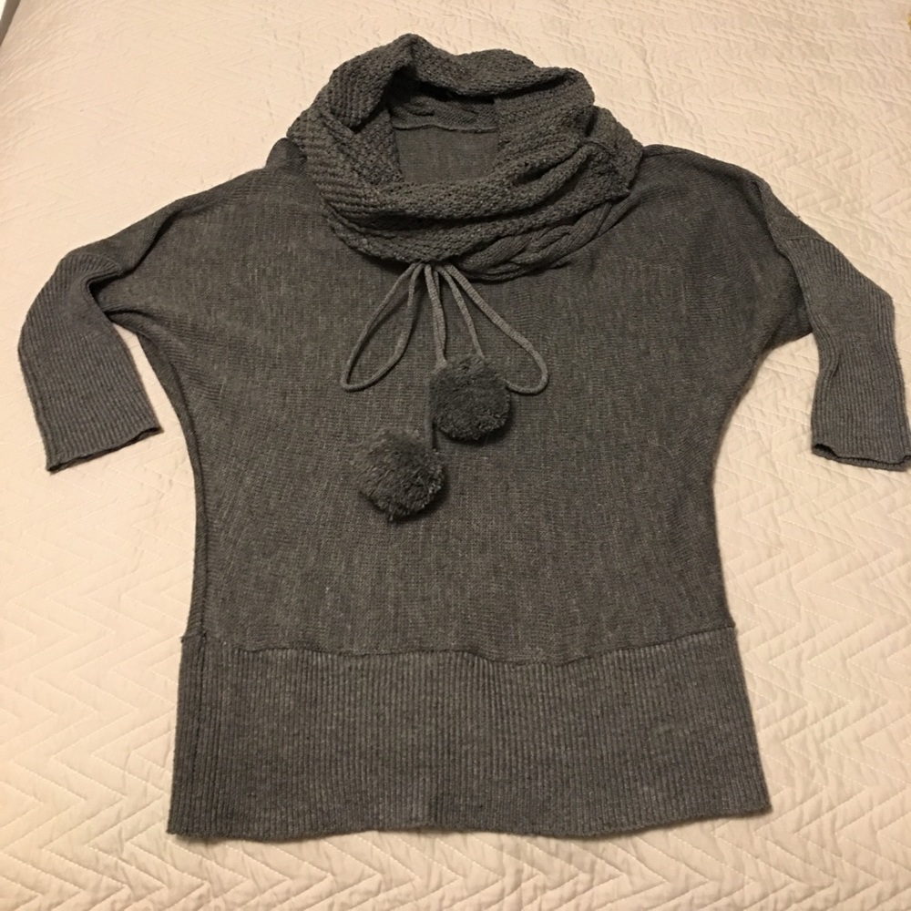 Grey cowl neck sweater