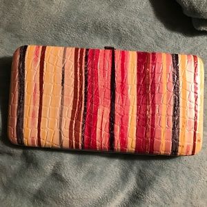 Hardcover wallet . Alligator skin look.