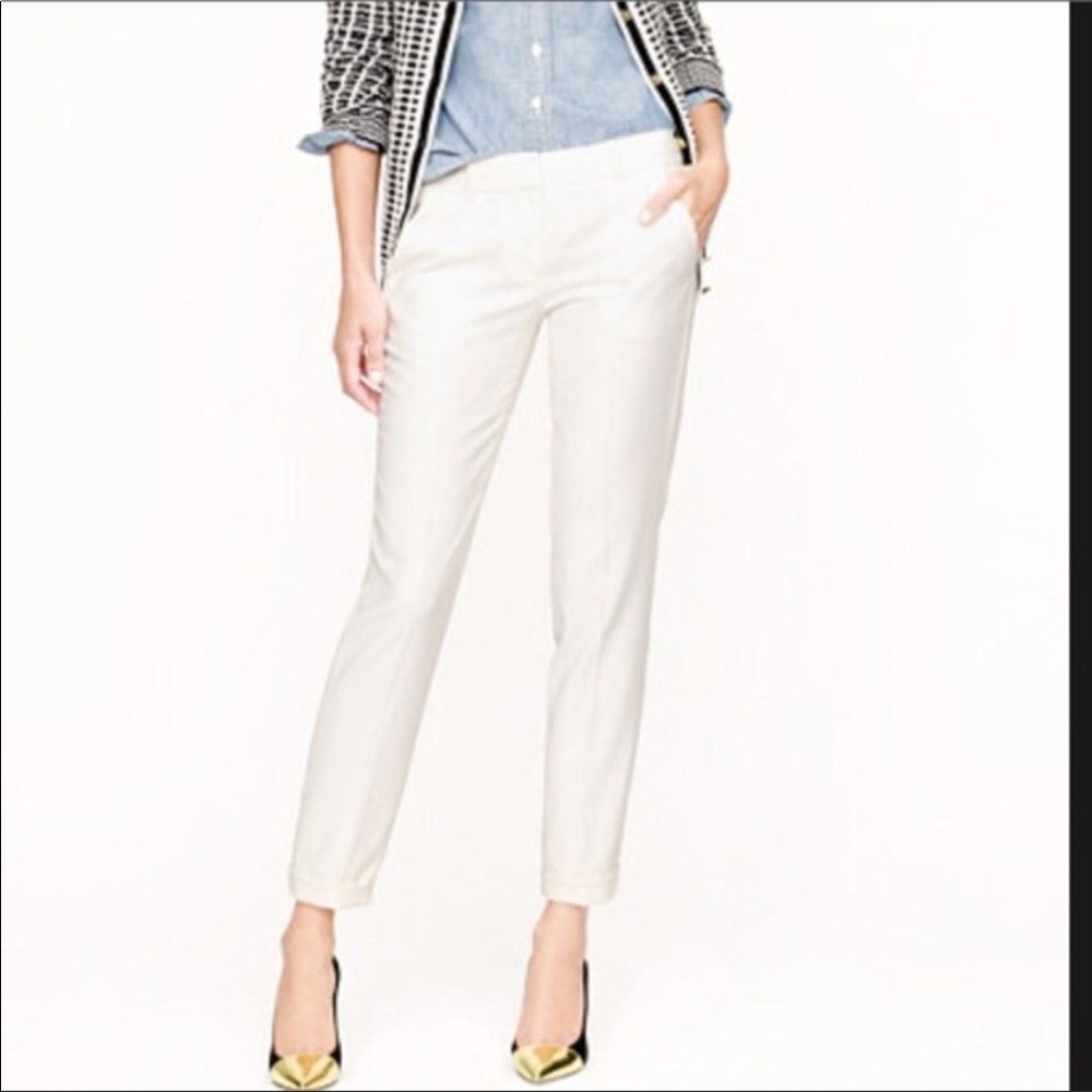 J Crew Cocktail Capri White Stretch
