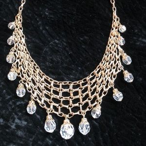 Costume jewelry fake gold and crystal.