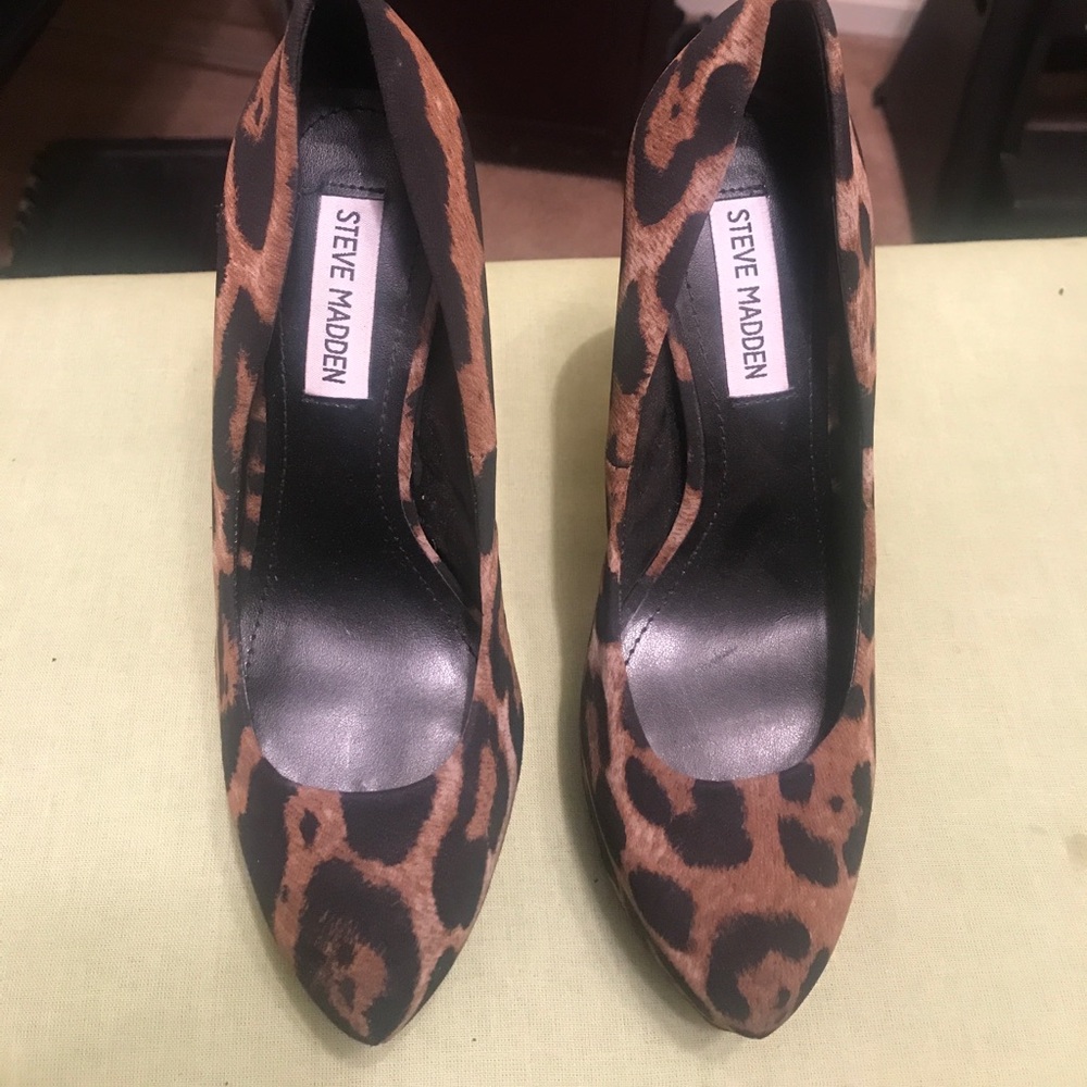 Cheetah print platform heels