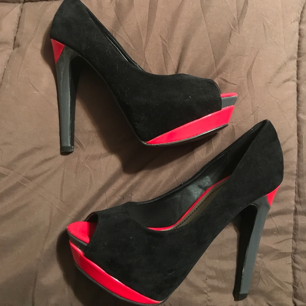 Pierre Dumas-open toe black suede shoes