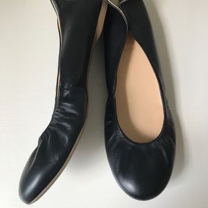 J Crew Flats CeCe Black 7 Italian Leather