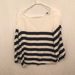 H&M Cropped Blue & White Top