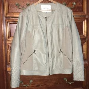 Tan Faux Leather Jacket