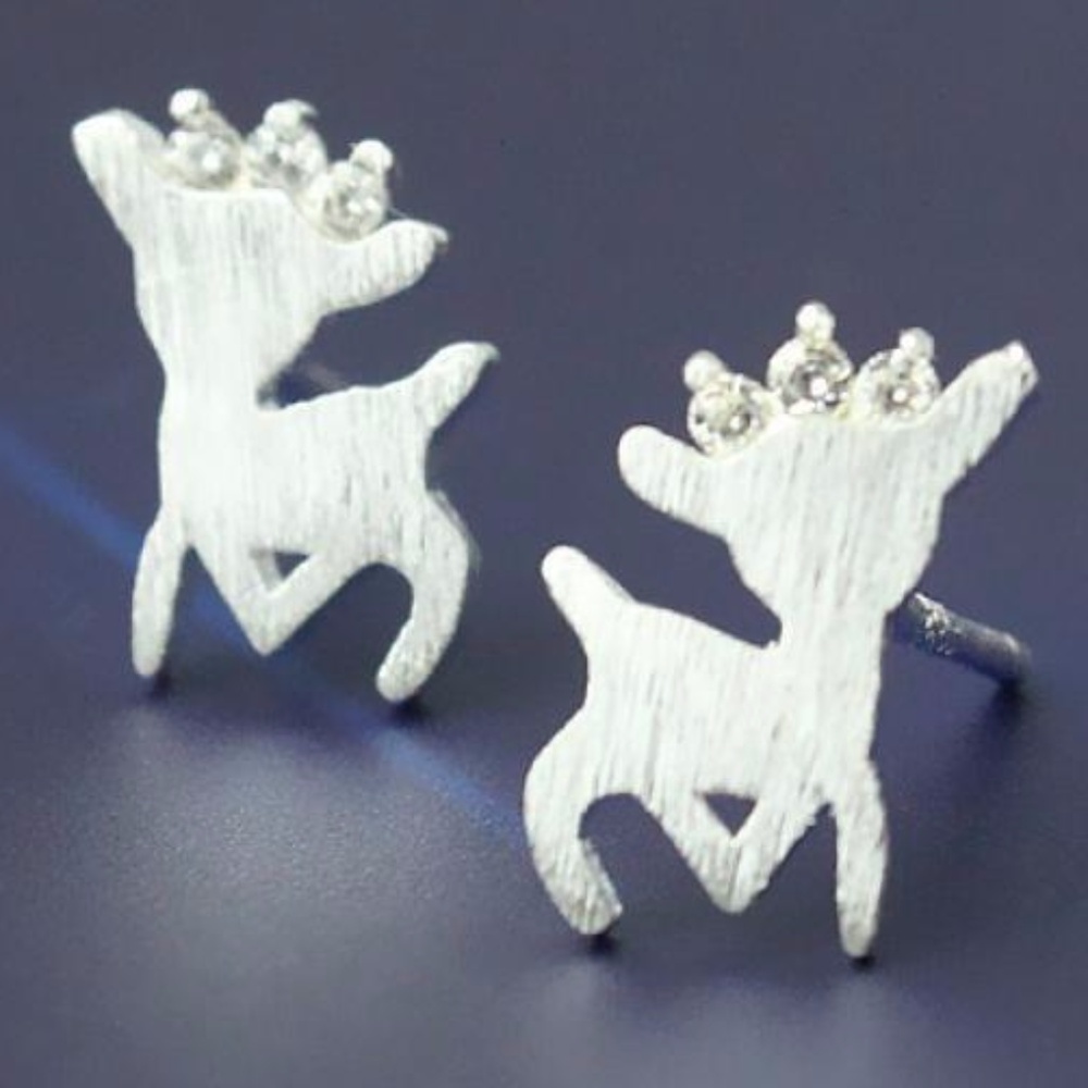 Darling Dancing Rhinestone Reindeer Earrings