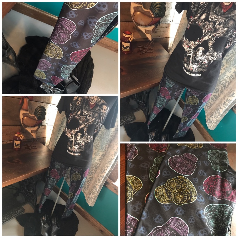 Sugar skull designer leggings
