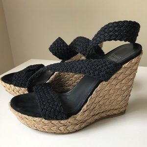 Stuart Weitzman Espadrilles Sandals Size 7 Black