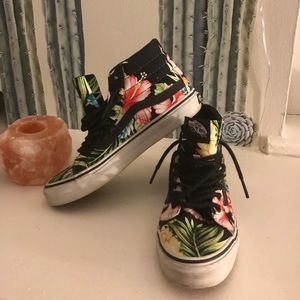 Floral high top vans