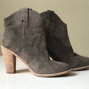 Joie Suede Boots Bootie Monte 37.5 Stacked Heel