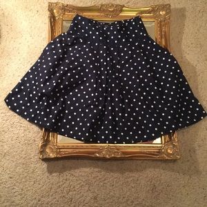 Navy Blue and White Polka Dot NY&Co. Skirt